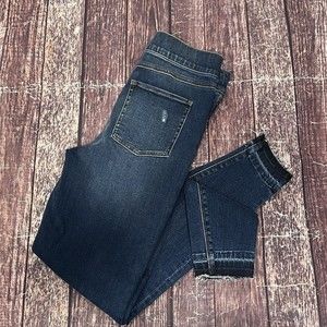 Spanx Women Blue Distressed Ankle Skinny High Rise Denim Jeans Sz Medium 27X27.5